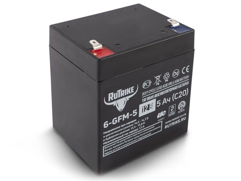 Тяговый аккумулятор RuTrike 6-GFM-5 (12V5A/H C20)